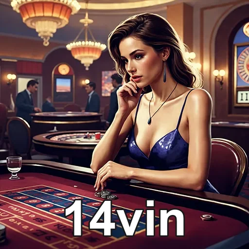 Imagem de um cassino com o logo 14vin, site que oferece jogos e apostas online, destacando a experiência de entretenimen